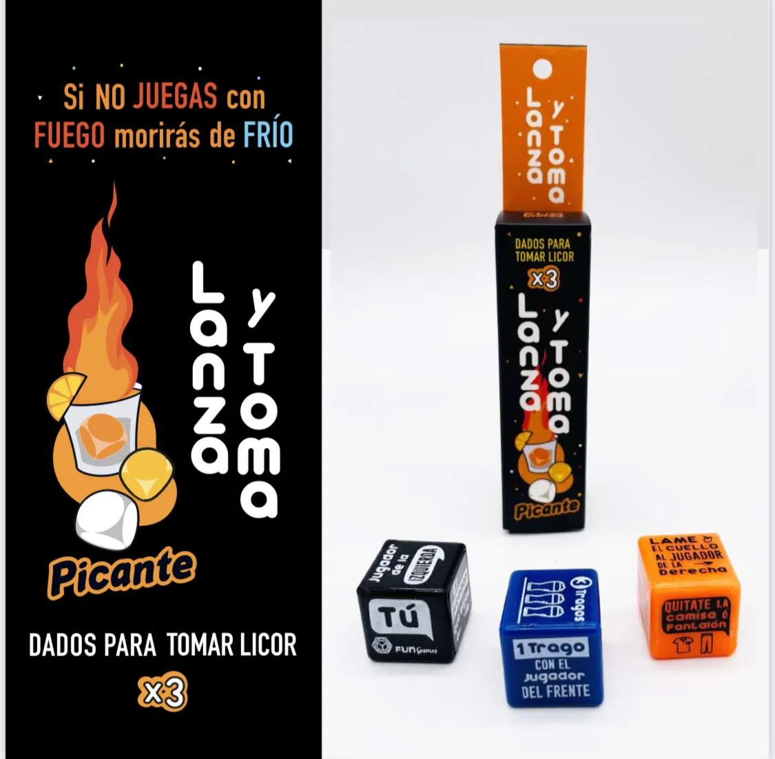 Dados Lanza y Toma Picante x 3