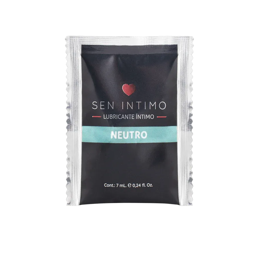 Sachet individual de lubricante neutro a base de agua, listo para usar.