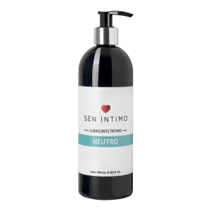 Botella grande de 500ml del lubricante neutro a base de agua marca Sen Íntimo.