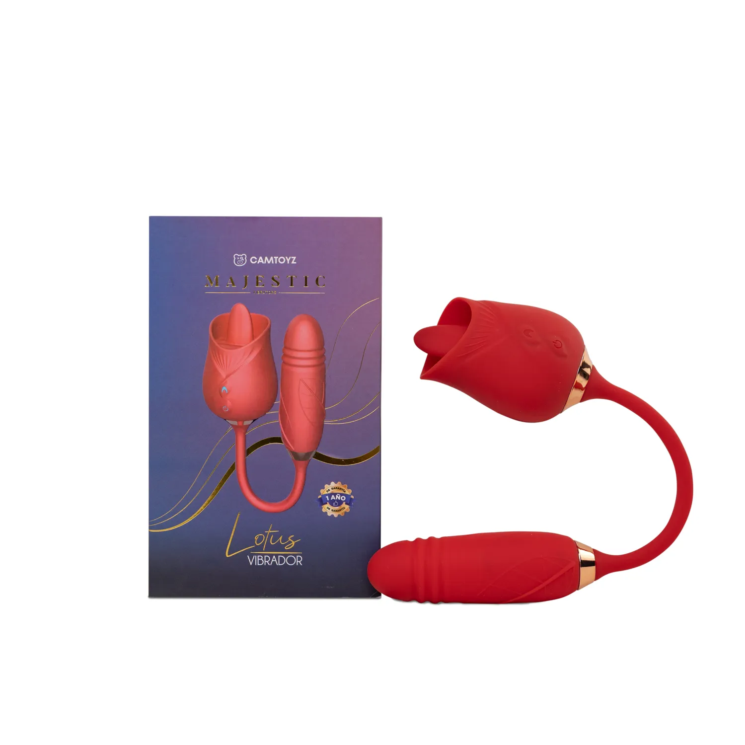 Majestic-Vibrador-con-Bala-Lotus-Rojo