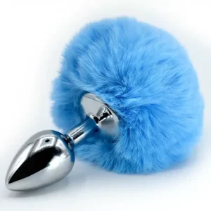 Plug Anal Cola De Conejo Azul