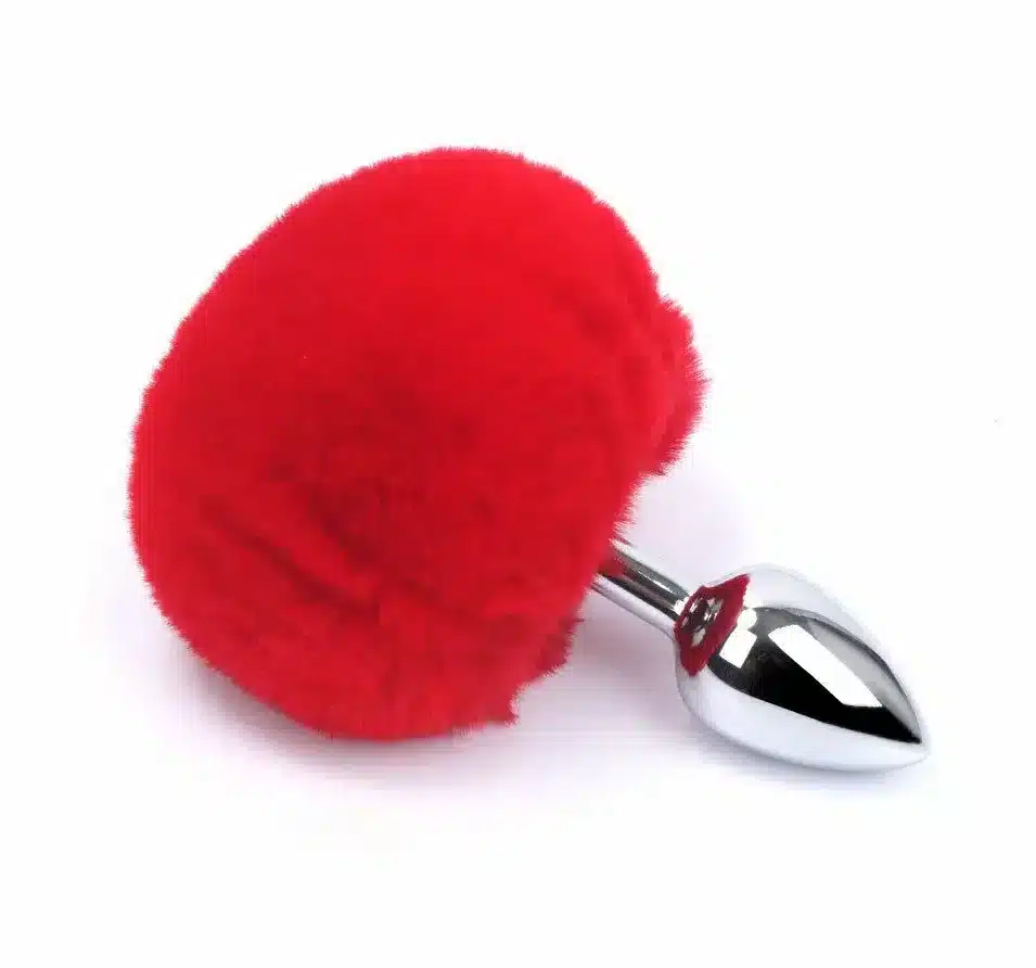 Plug Anal Con Cola De Conejo Rojo
